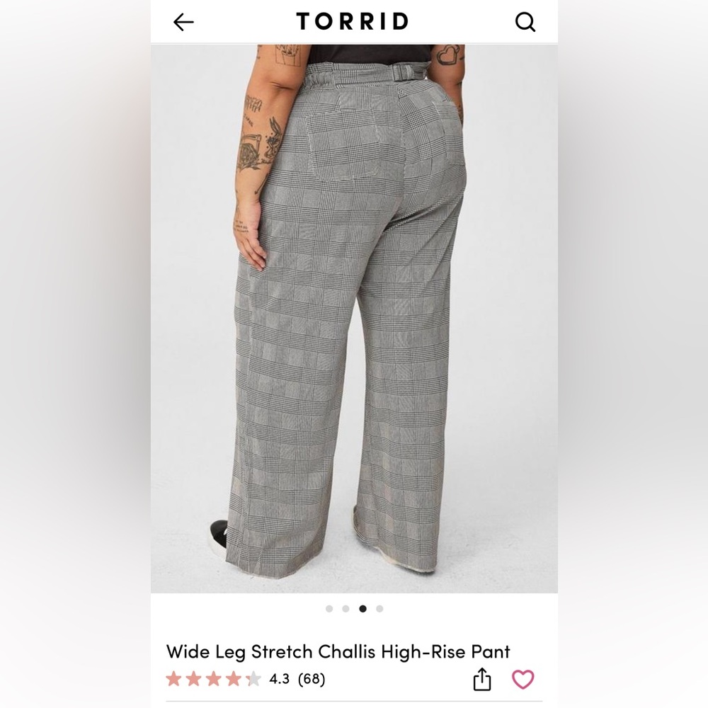 Torrid Gray Checkered Wide-Leg Pants - Picture 2 of 4